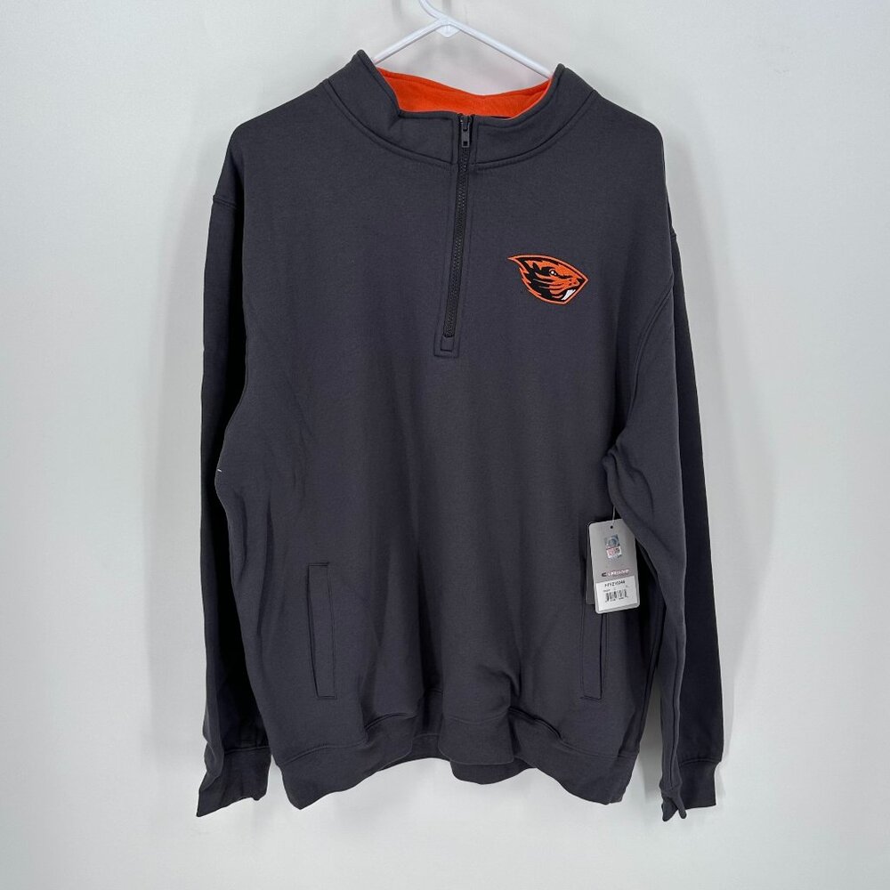 Men's Colosseum Charcoal Oregon State Beavers Tortugas Quarter Zip Jacket XL
